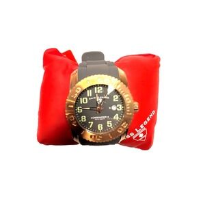 Swiss Legend Commander II SL-10068-RG-014 Rose‎ Gold 200M Diver Watch Gray Strap